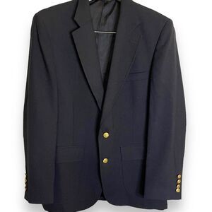 Andhurst Blazer Suit Jacket Mens 40 Black Gold Crest Buttons Pockets Sports Coat